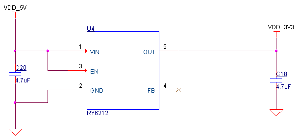 DC 5V转3.3V电路原理图