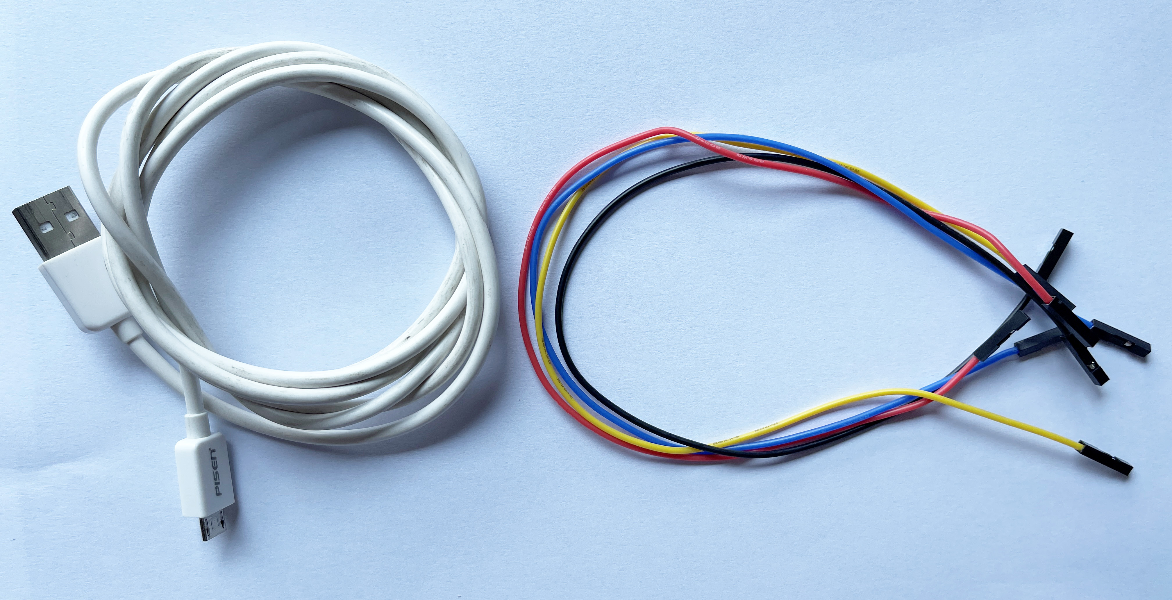 Micro USB线和杜邦线图