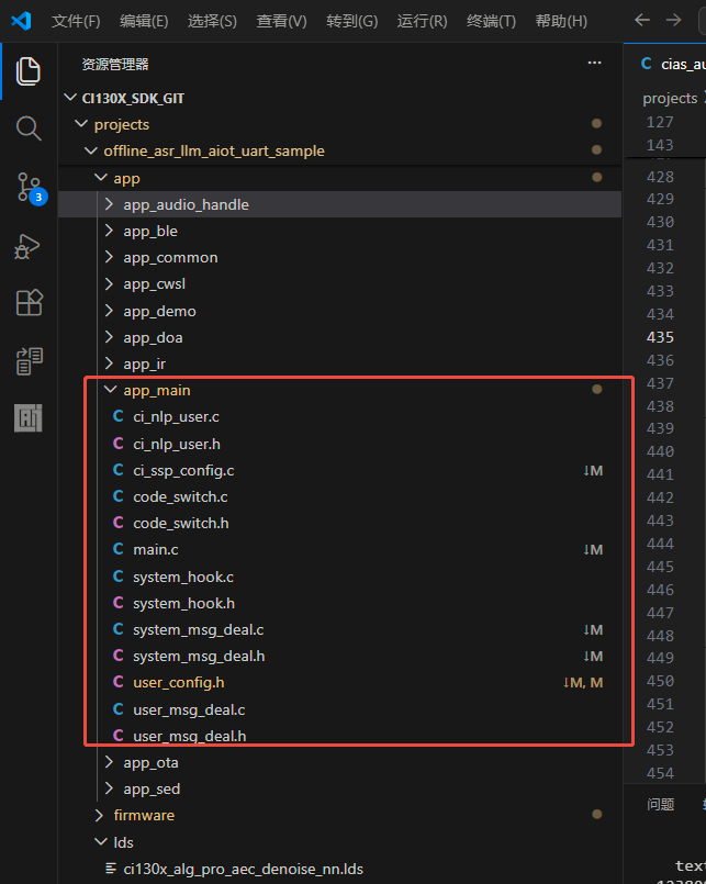 SDK用户代码区域